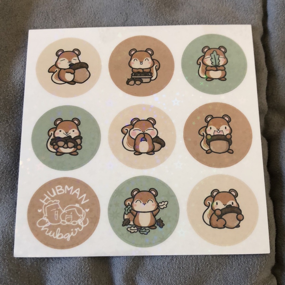 Hubman and Chubgirl Squirrelly Acorn Variety Sticker Pack + Misc Sticker Items - Picture 3 of 11